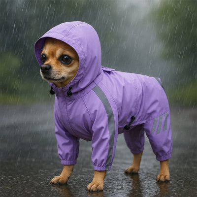 Manteau pour chien ajustable violet debout chien