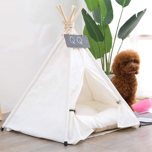 niche-chien-interieur-sisdog-toile-blanche-balle-blanc-chien