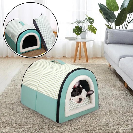 niche-pour-chien-interieur-chien-vert