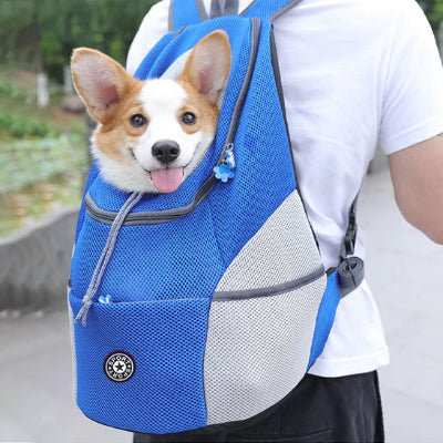 Sac à dos chien backpackdog blanc, bleu chien