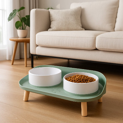 Support gamelle chien bowlstand vert nourriture eau chien