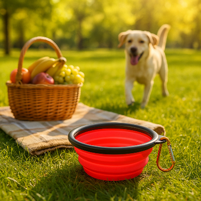 Support gamelle chien dogbowl rouge chien