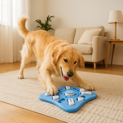 Tapis de fouille matsearch bleu debout chien
