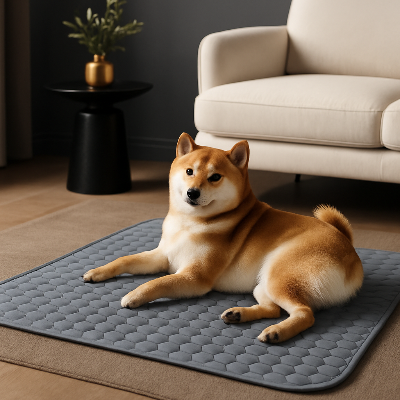 Tapis pour chien matdog gris salon chien