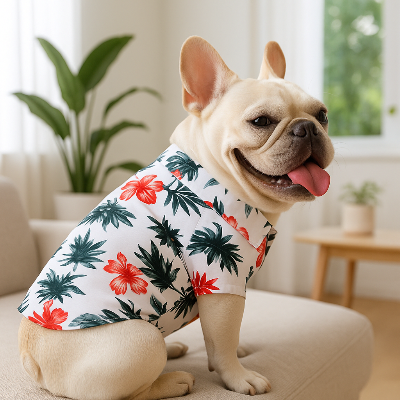 Vêtement pour chien dogclo vert, rouge assis chien