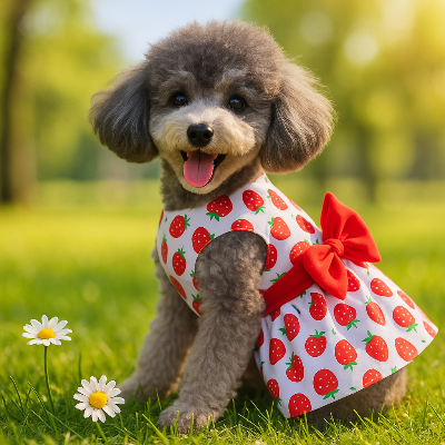 Vêtement pour chien dogthes rouge fraise brun chien